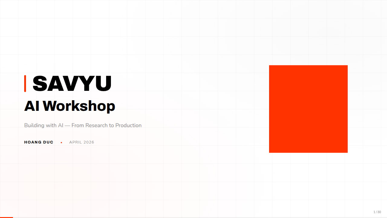 Savyu AI Workshop
